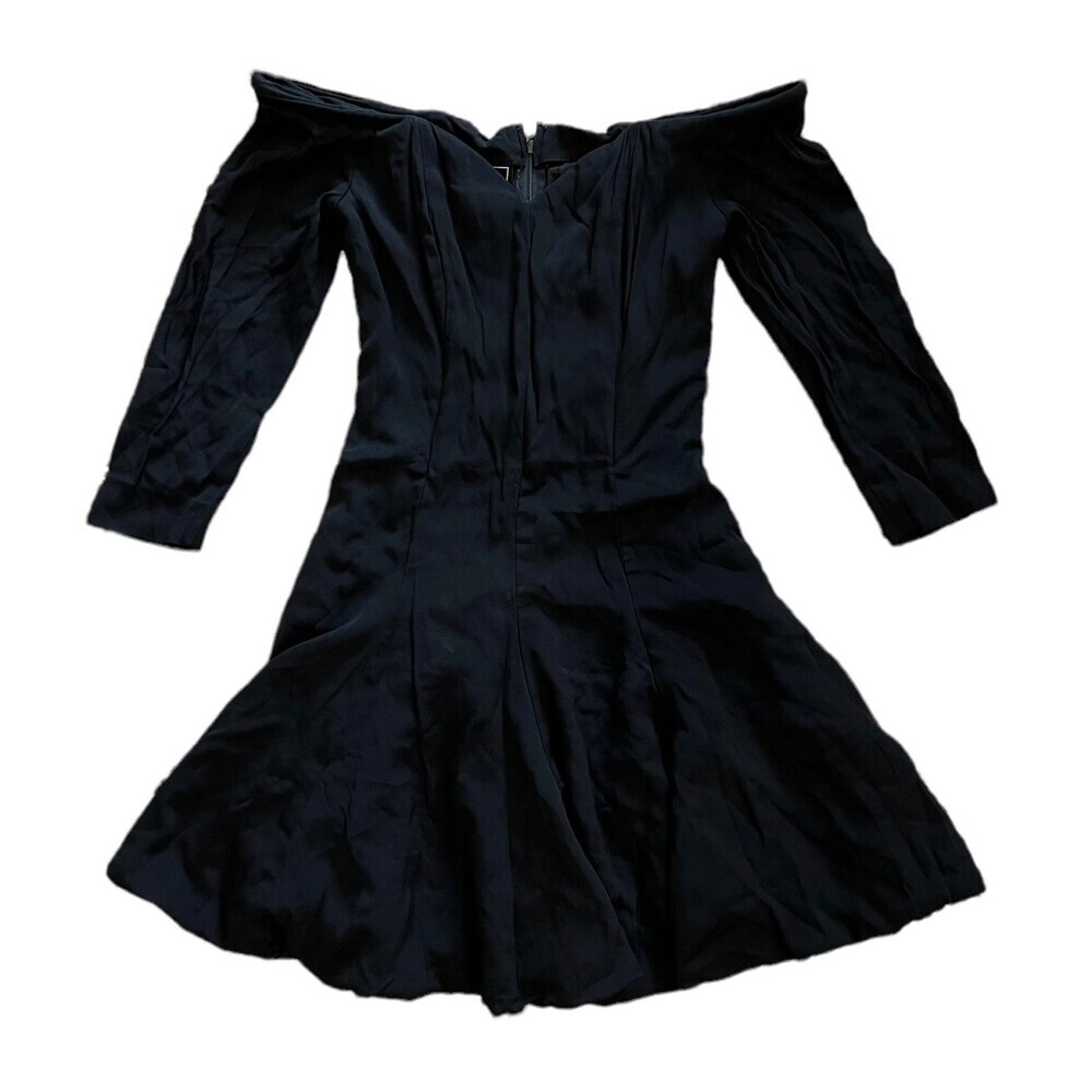 Nicole Miller Black Off Shoulder Skater Dress XXS